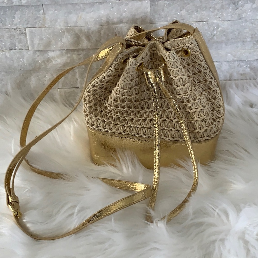 Express Straw Woven Crossbody Bag